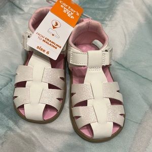 Carters first step baby girl sandals, size 6